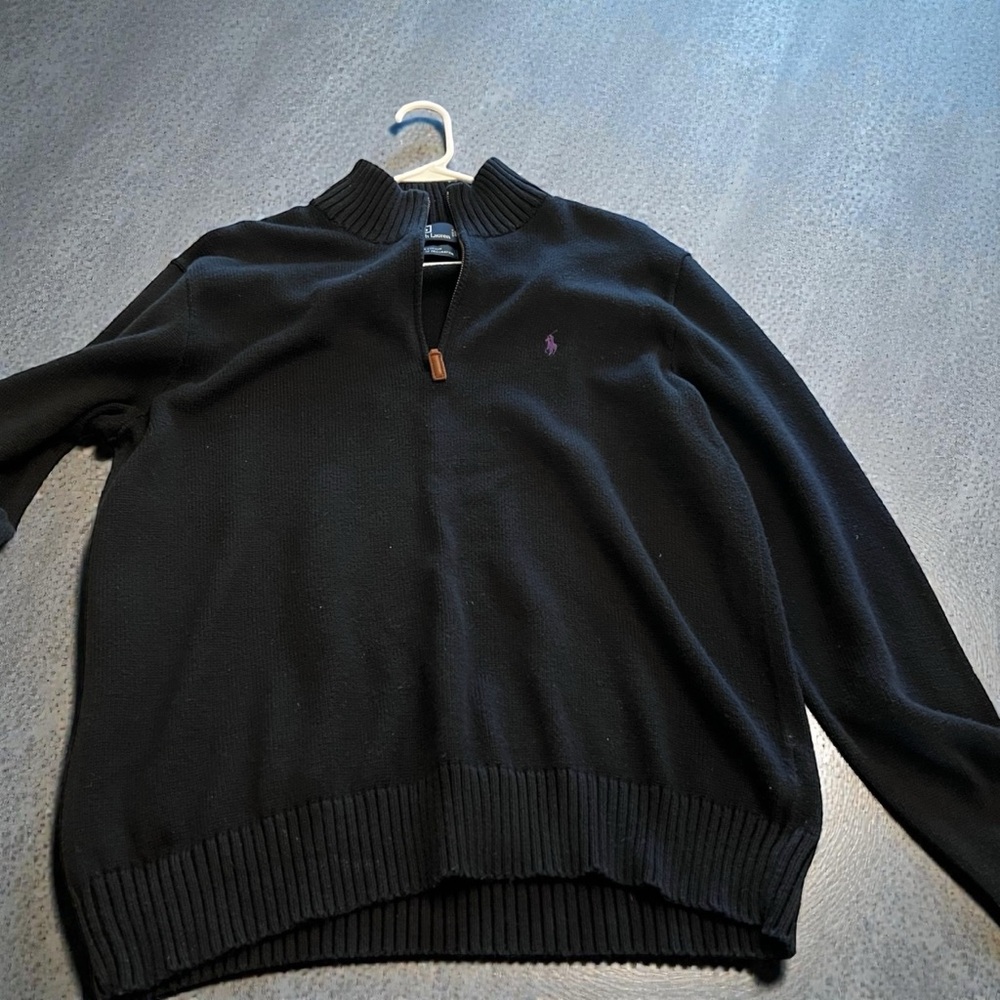 Polo Ralph Lauren Men’s Large Black Quarter-Zip Sweater